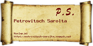 Petrovitsch Sarolta névjegykártya